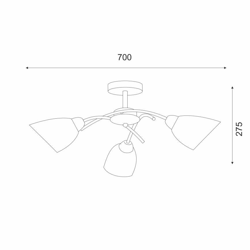 Surface-mounted chandelier DONNA 3xE27/60W/230V nickel