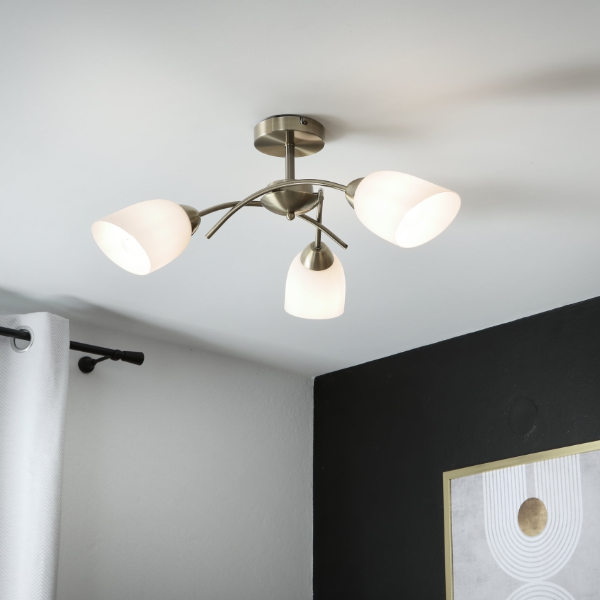 Surface-mounted chandelier DONNA 3xE27/60W/230V patina