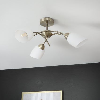 Surface-mounted chandelier DONNA 3xE27/60W/230V patina