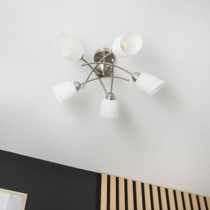 Surface-mounted chandelier DONNA 5xE27/60W/230V nickel