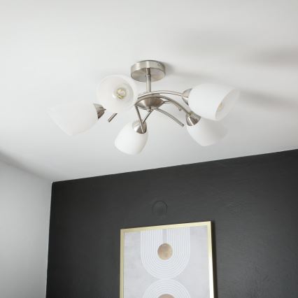 Surface-mounted chandelier DONNA 5xE27/60W/230V nickel