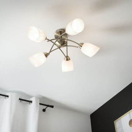 Surface-mounted chandelier DONNA 5xE27/60W/230V patina