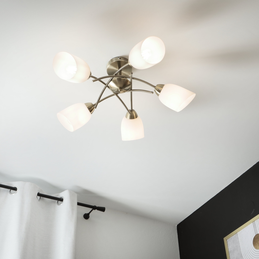 Surface-mounted chandelier DONNA 5xE27/60W/230V patina