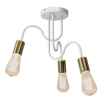 Surface-mounted chandelier DOW 3xE27/60W/230V white/gold