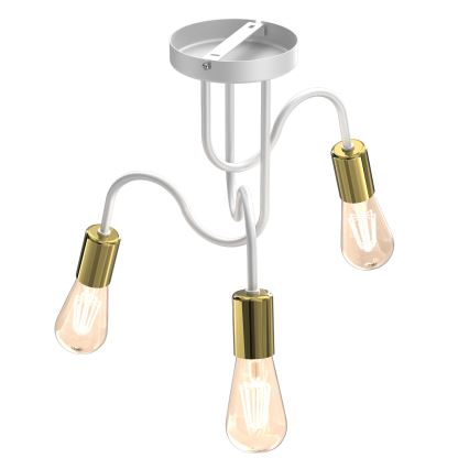 Surface-mounted chandelier DOW 3xE27/60W/230V white/gold