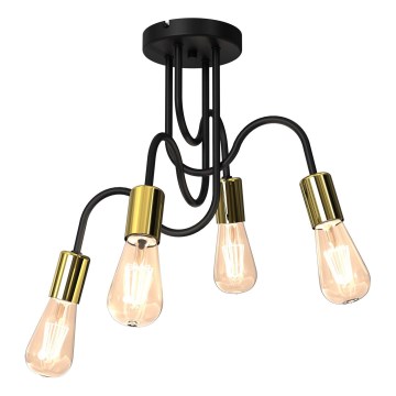 Surface-mounted chandelier DOW 4xE27/60W/230V black/gold