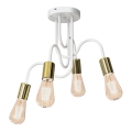 Surface-mounted chandelier DOW 4xE27/60W/230V white/gold
