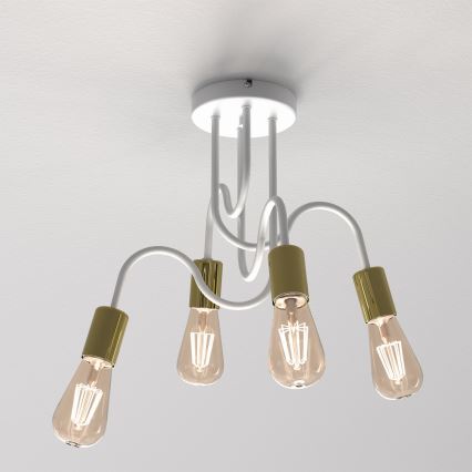 Surface-mounted chandelier DOW 4xE27/60W/230V white/gold