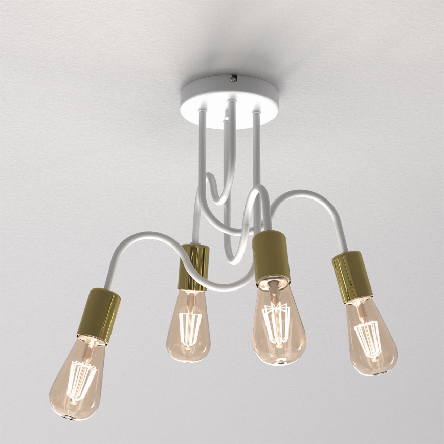Surface-mounted chandelier DOW 4xE27/60W/230V white/gold