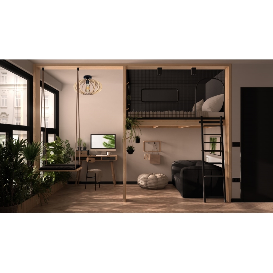 Surface-mounted chandelier EARTH 1xE27/60W/230V black/beige
