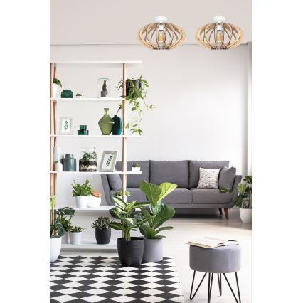 Surface-mounted chandelier EARTH 1xE27/60W/230V white/beige