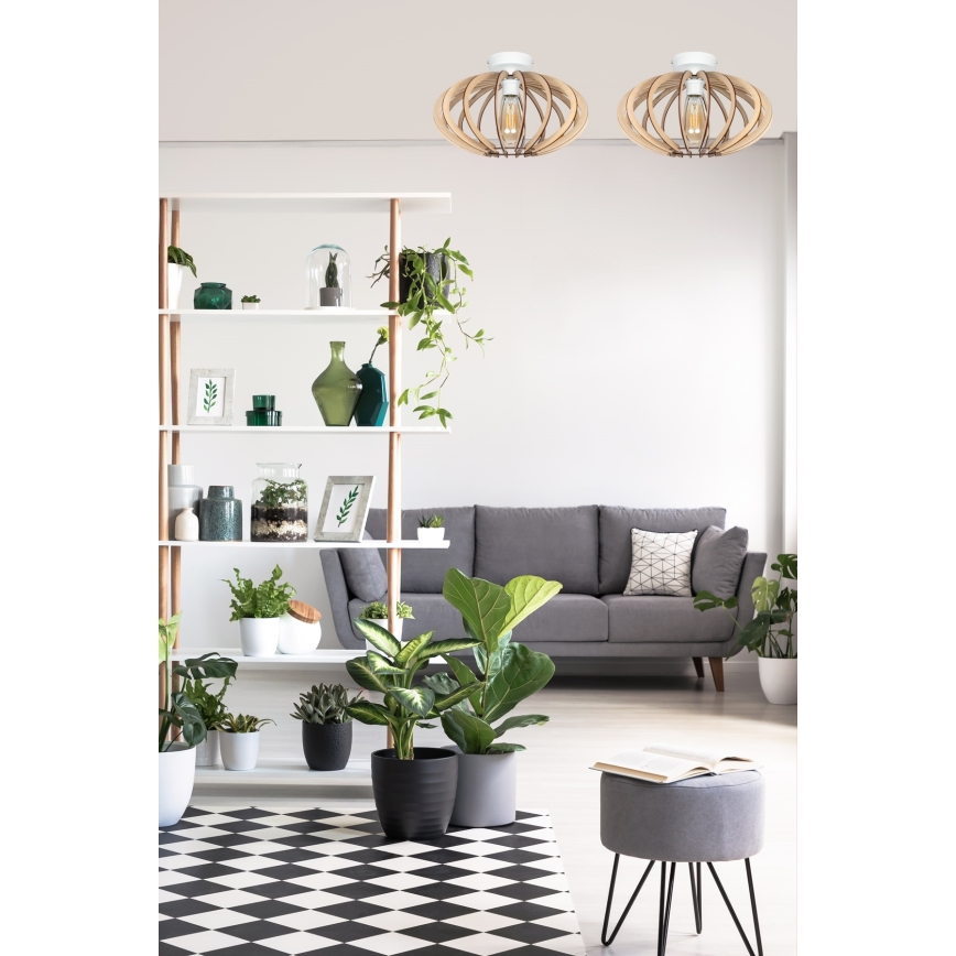 Surface-mounted chandelier EARTH 1xE27/60W/230V white/beige