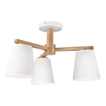 Surface-mounted chandelier ELLIE 3xE27/15W/230V white/oak