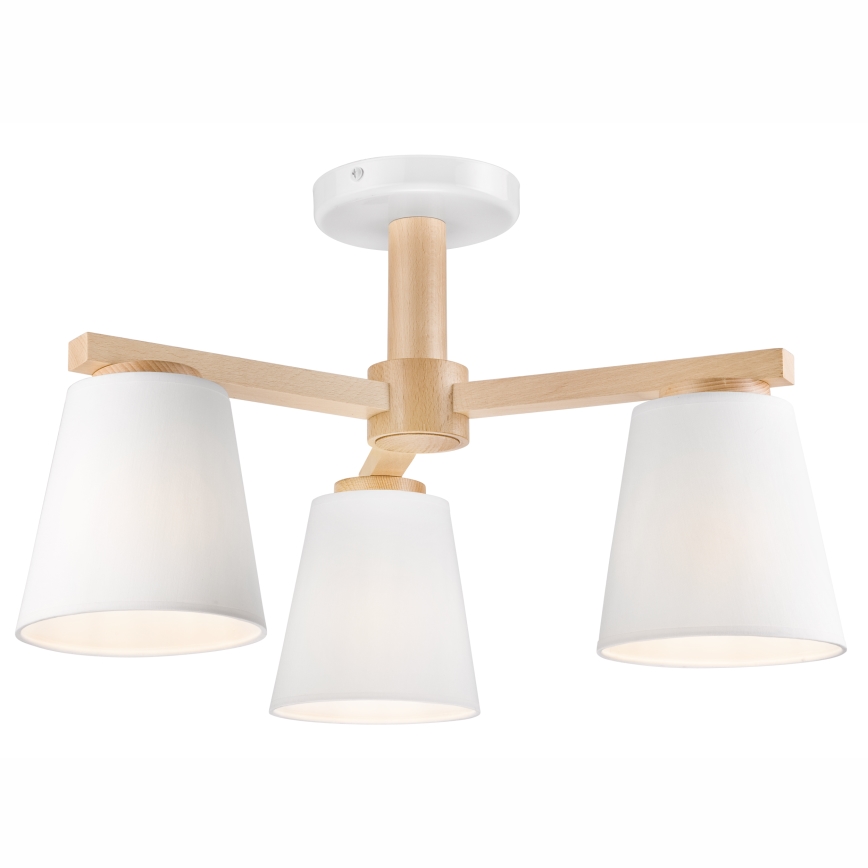 Surface-mounted chandelier ELLIE 3xE27/60W/230V beech - FSC certified