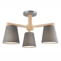 Surface-mounted chandelier ELLIE 3xE27/60W/230V grey/beech - FSC certified