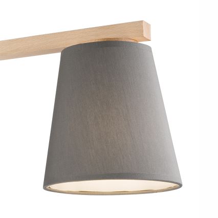 Surface-mounted chandelier ELLIE 3xE27/60W/230V grey/beech - FSC certified