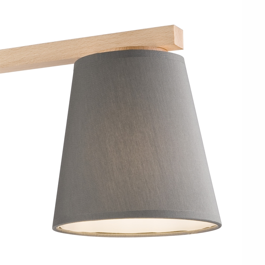 Surface-mounted chandelier ELLIE 3xE27/60W/230V grey/beech - FSC certified