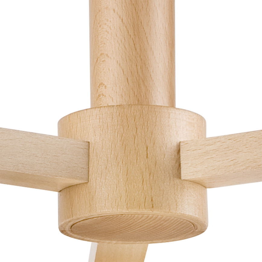 Surface-mounted chandelier ELLIE 3xE27/60W/230V grey/beech - FSC certified