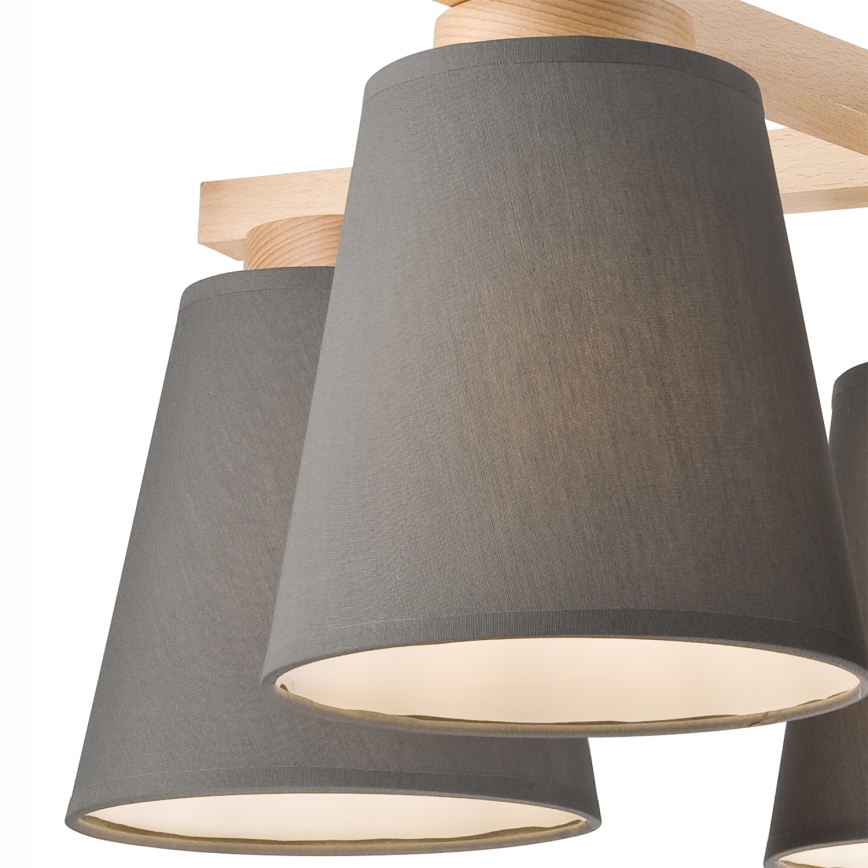 Surface-mounted chandelier ELLIE 5xE27/60W/230V grey/beech