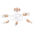 Surface-mounted chandelier EMBER 5xE27/15W/230V white/beige/beech