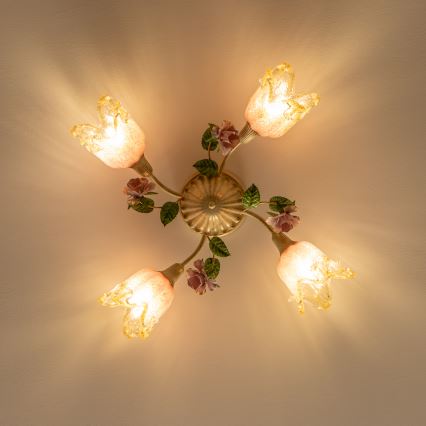 Surface-mounted chandelier FIORINTINO 4xE14/40W/230V