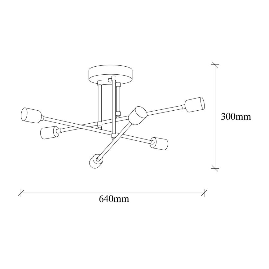 Surface-mounted chandelier FLOWER 6xE27/40W/230V
