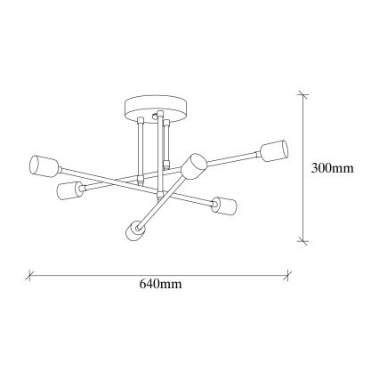 Surface-mounted chandelier FLOWER 6xE27/40W/230V