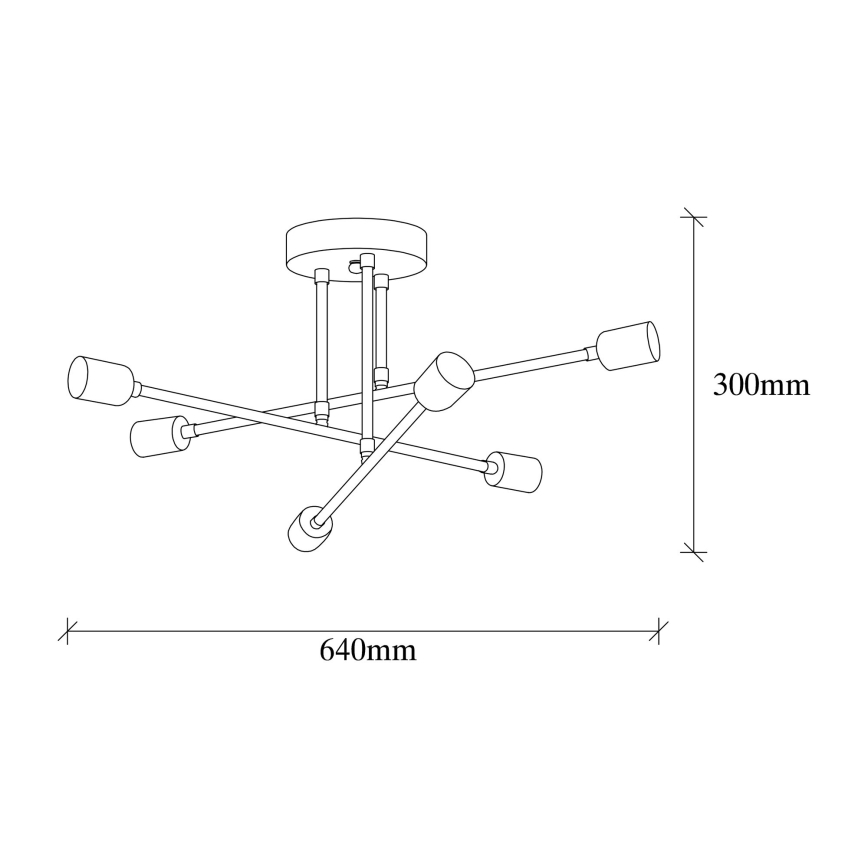 Surface-mounted chandelier FLOWER 6xE27/40W/230V
