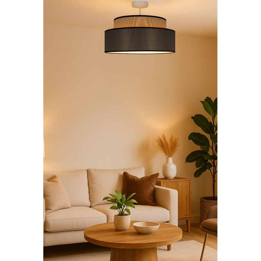 Surface-mounted chandelier GRACE 1xE27/60W/230V beige/brown