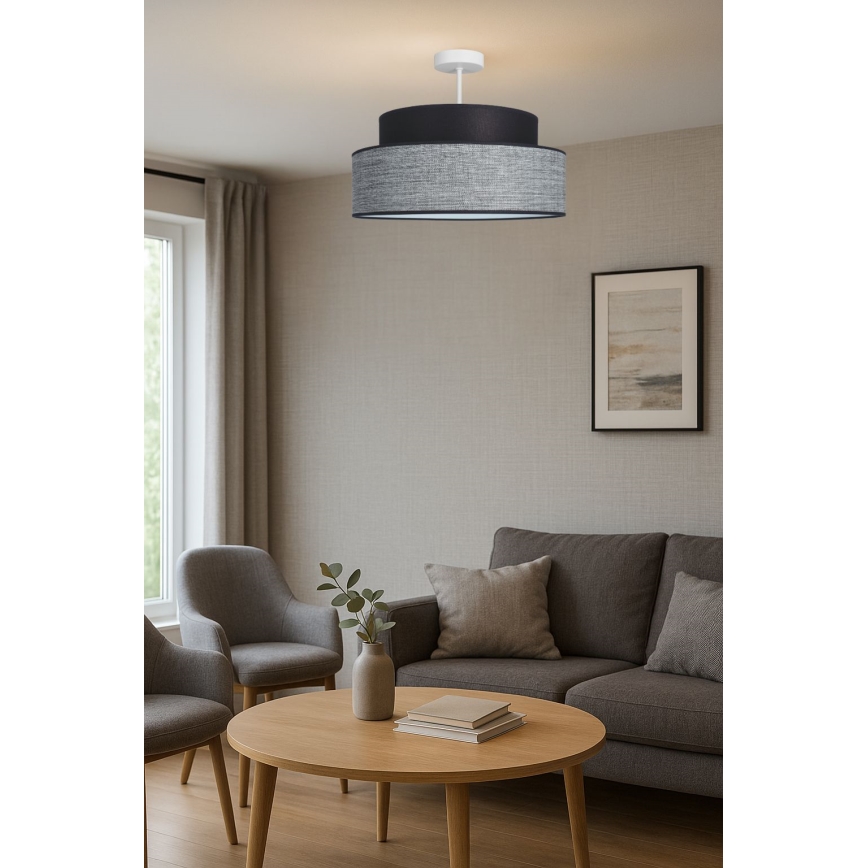Surface-mounted chandelier GRACE 1xE27/60W/230V black/grey