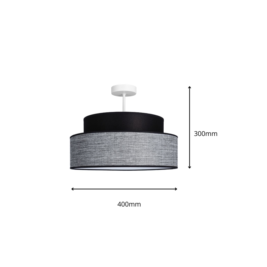 Surface-mounted chandelier GRACE 1xE27/60W/230V black/grey