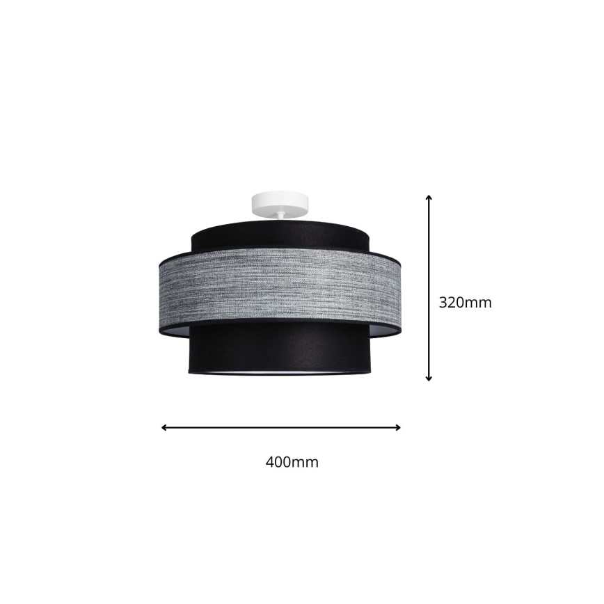 Surface-mounted chandelier GRACE 1xE27/60W/230V black/grey
