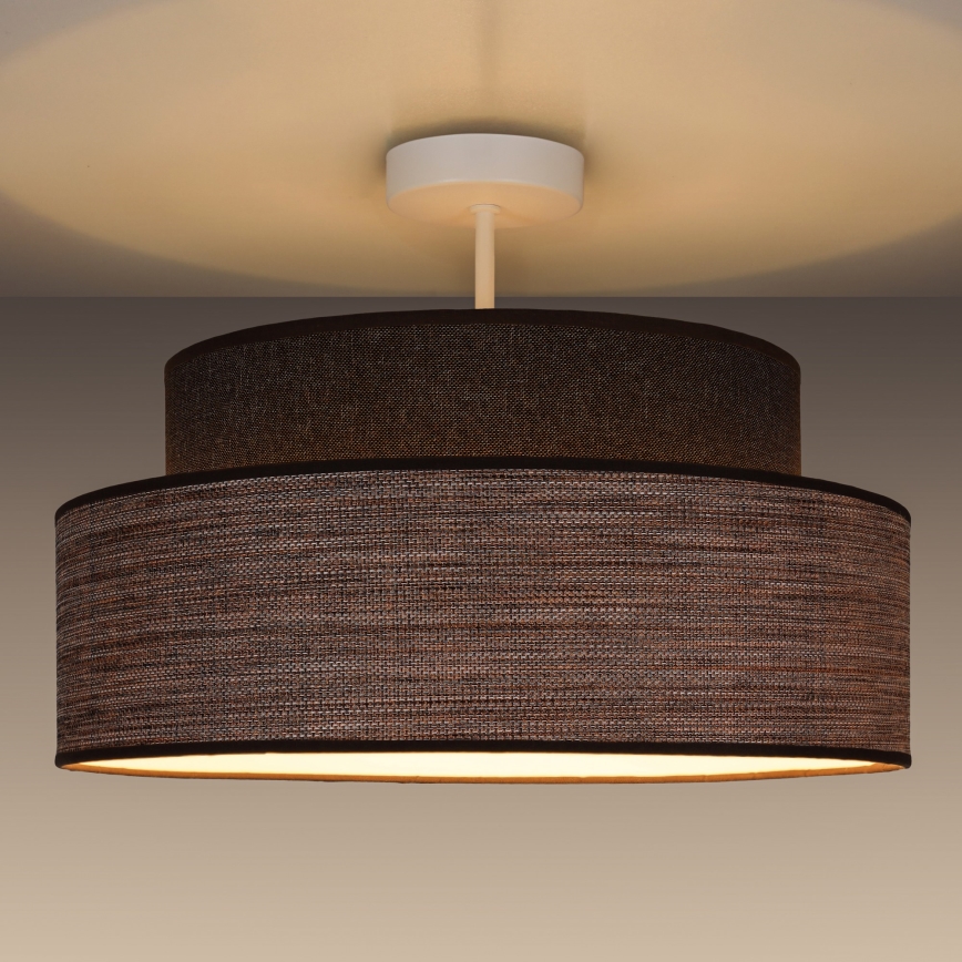 Surface-mounted chandelier GRACE 1xE27/60W/230V brown/beige