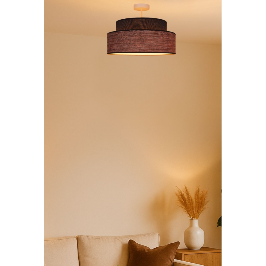 Surface-mounted chandelier GRACE 1xE27/60W/230V brown/beige