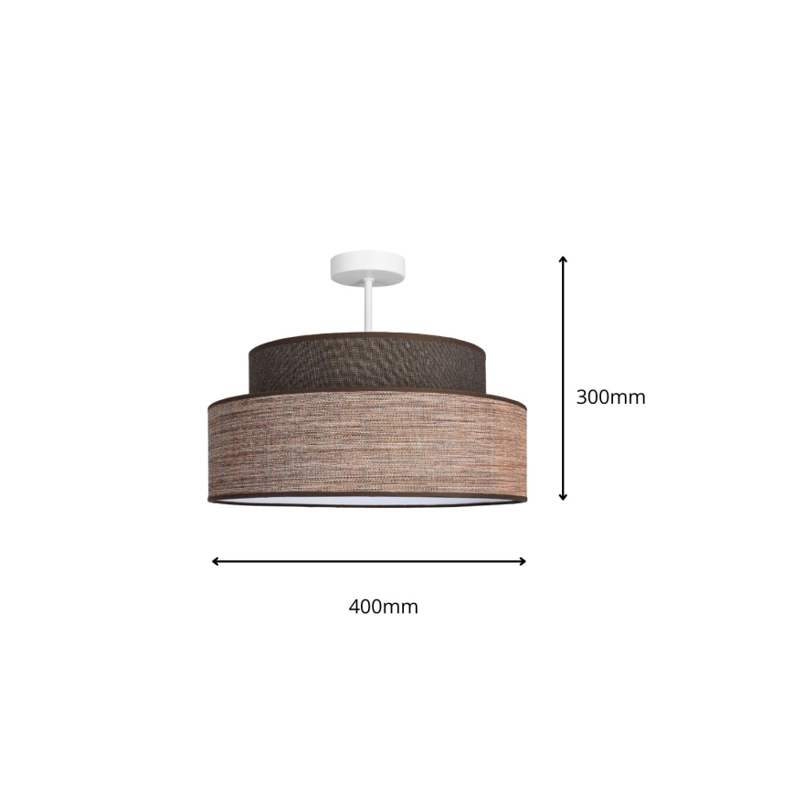 Surface-mounted chandelier GRACE 1xE27/60W/230V brown/beige