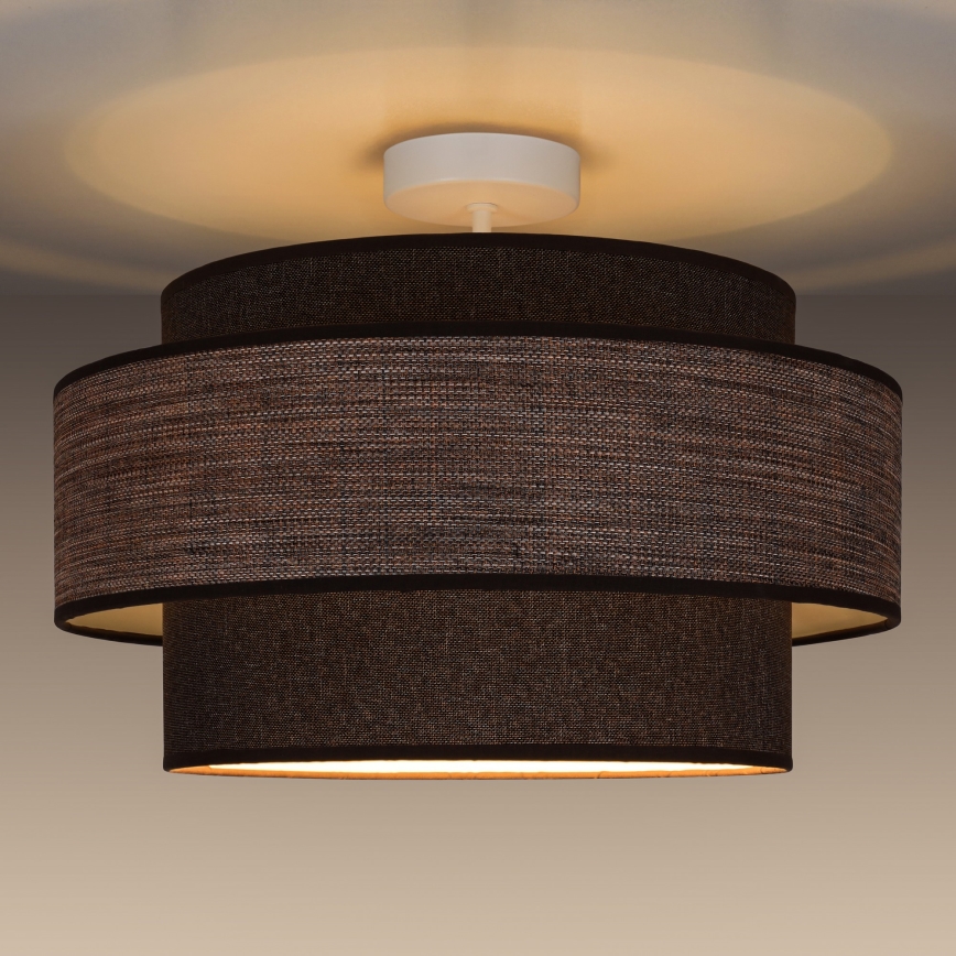 Surface-mounted chandelier GRACE 1xE27/60W/230V brown/beige