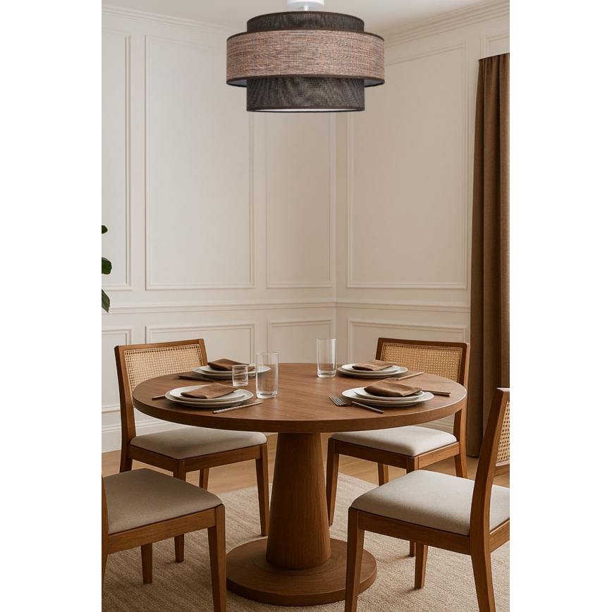 Surface-mounted chandelier GRACE 1xE27/60W/230V brown/beige