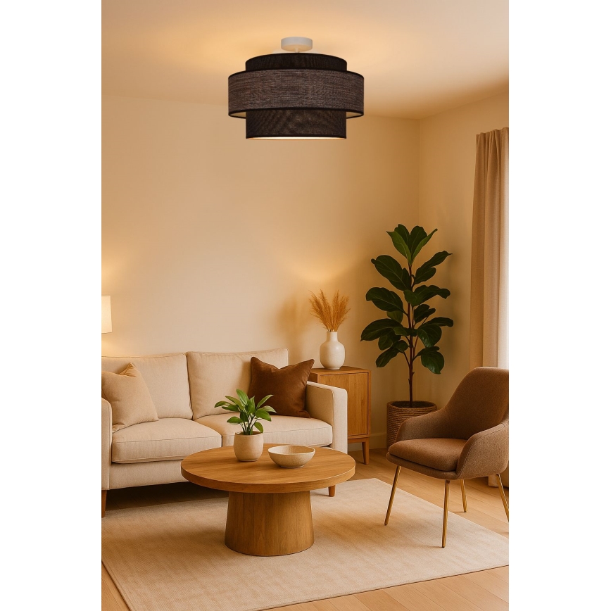 Surface-mounted chandelier GRACE 1xE27/60W/230V brown/beige