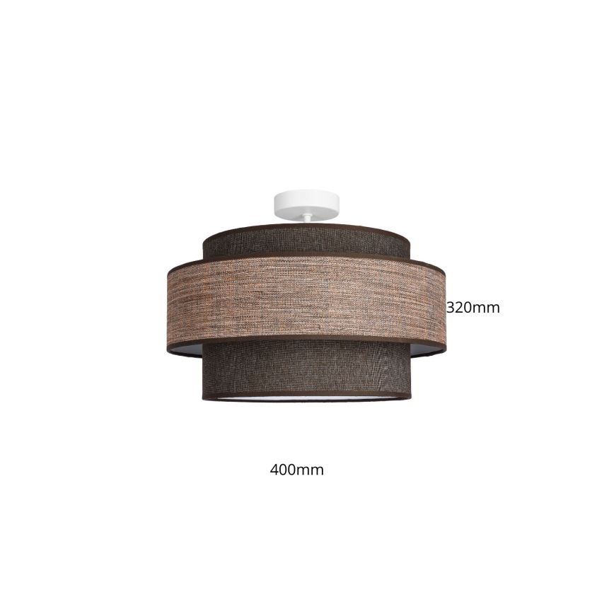Surface-mounted chandelier GRACE 1xE27/60W/230V brown/beige