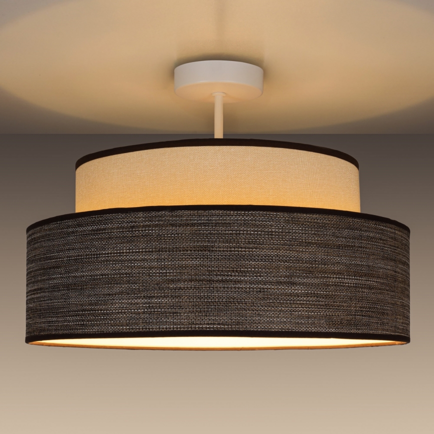 Surface-mounted chandelier GRACE 1xE27/60W/230V creamy/brown