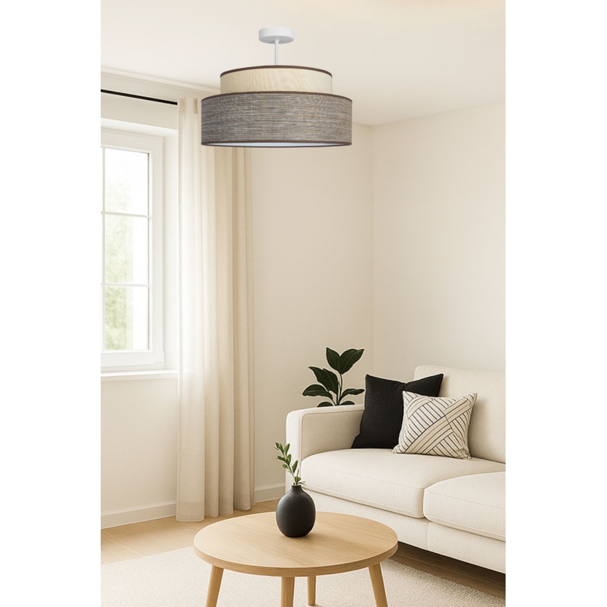 Surface-mounted chandelier GRACE 1xE27/60W/230V creamy/brown