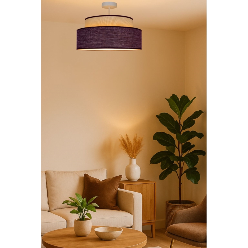 Surface-mounted chandelier GRACE 1xE27/60W/230V creamy/brown