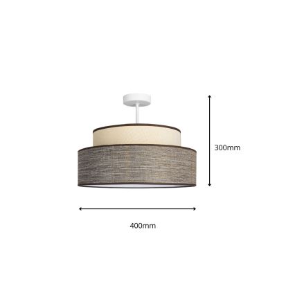 Surface-mounted chandelier GRACE 1xE27/60W/230V creamy/brown