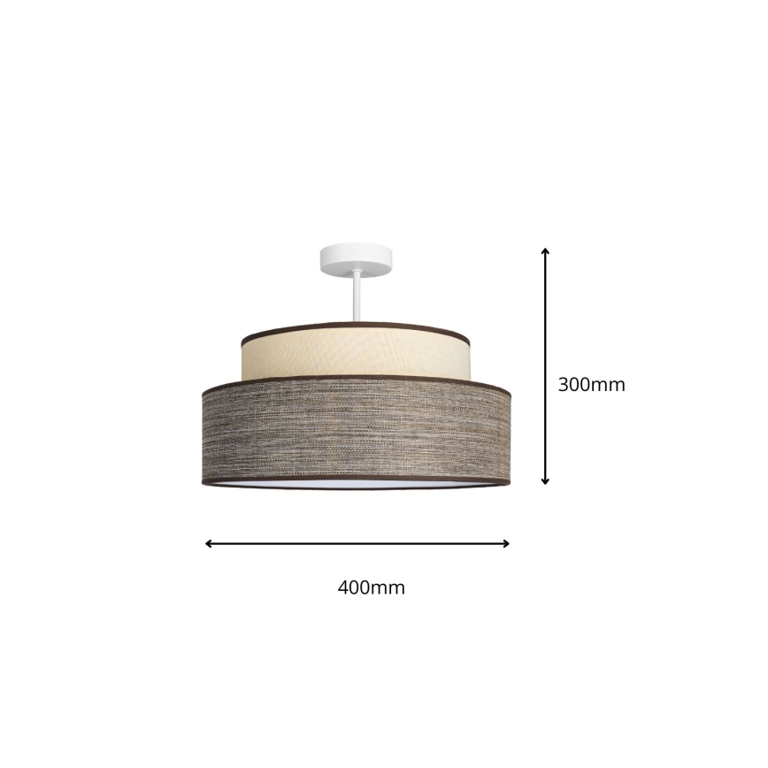 Surface-mounted chandelier GRACE 1xE27/60W/230V creamy/brown