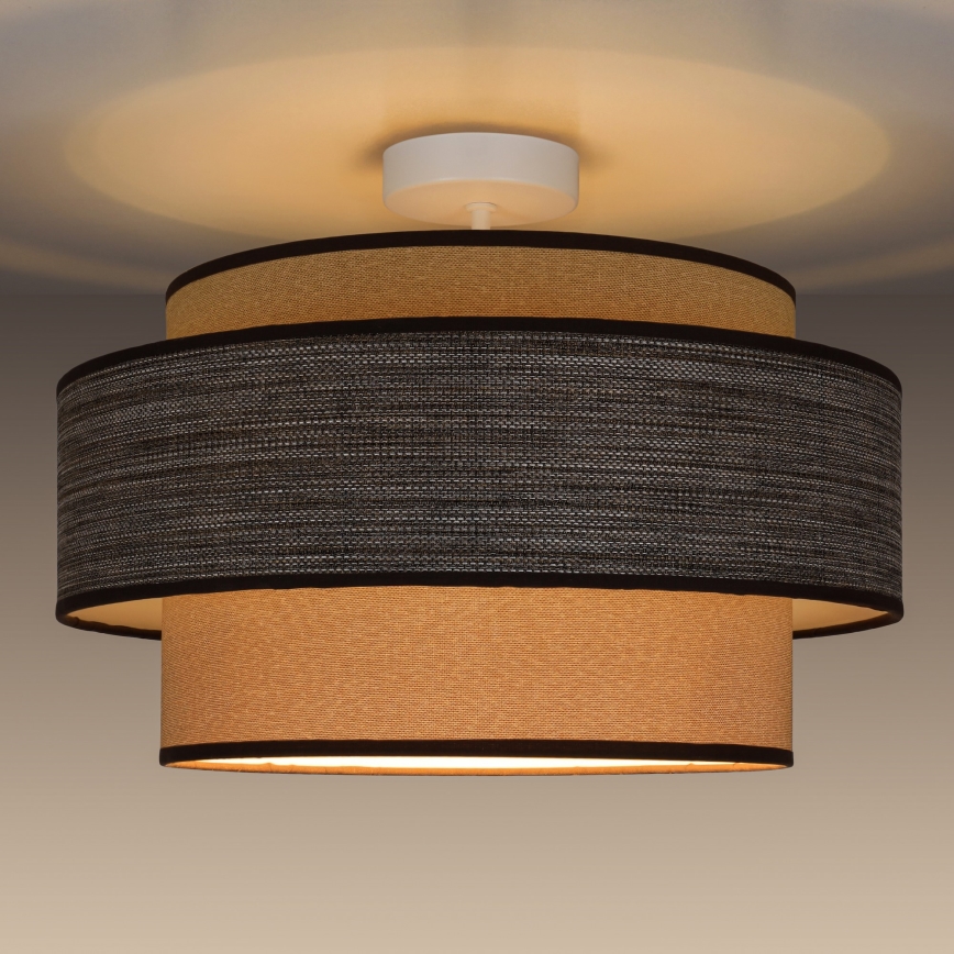 Surface-mounted chandelier GRACE 1xE27/60W/230V creamy/brown