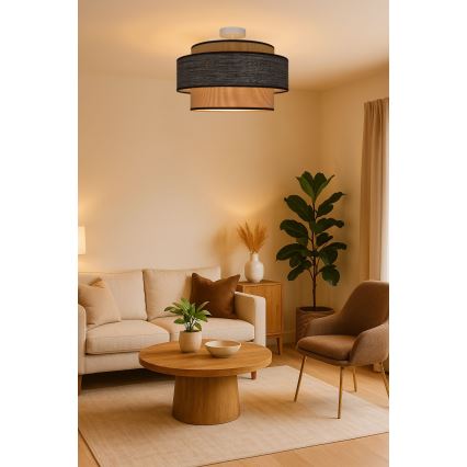 Surface-mounted chandelier GRACE 1xE27/60W/230V creamy/brown
