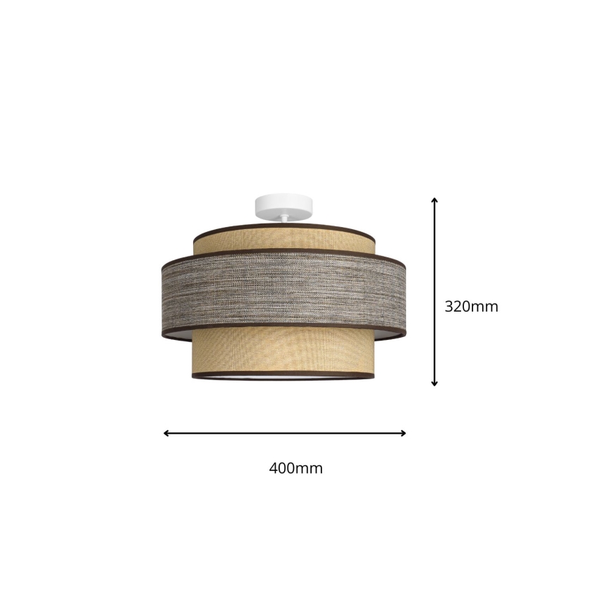 Surface-mounted chandelier GRACE 1xE27/60W/230V creamy/brown