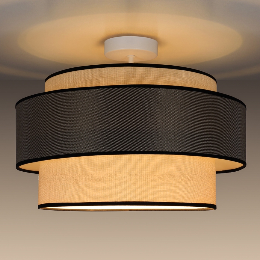 Surface-mounted chandelier GRACE 1xE27/60W/230V creamy/grey