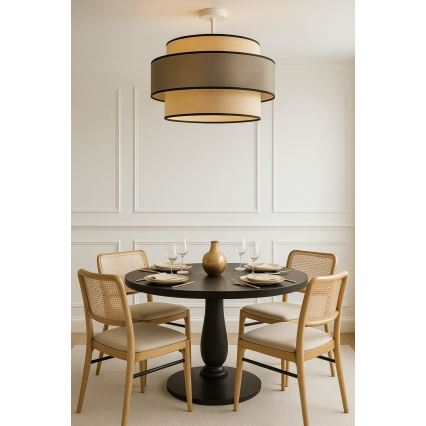Surface-mounted chandelier GRACE 1xE27/60W/230V creamy/grey