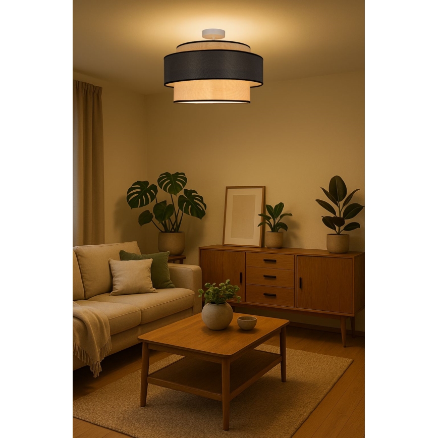 Surface-mounted chandelier GRACE 1xE27/60W/230V creamy/grey